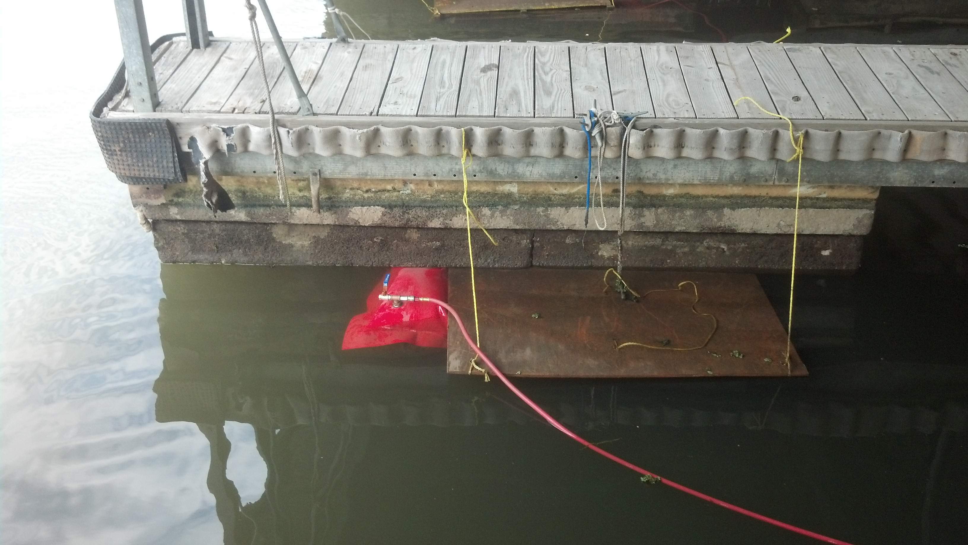 Replacing dock floatation with air bags